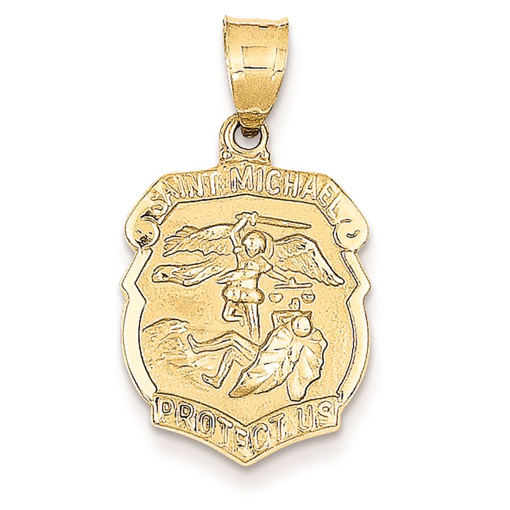 14K Yellow Gold Saint Michael Protect 