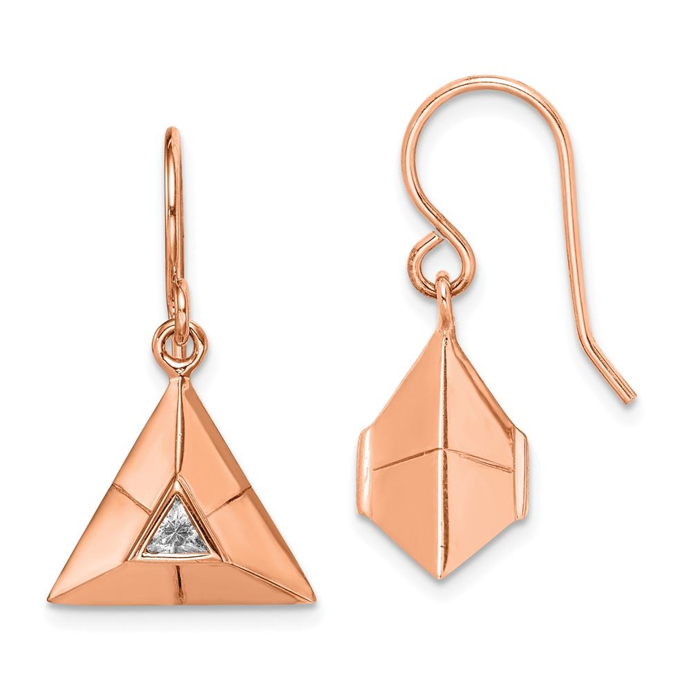 Geometric Origami Handcrafted Sterling Silver Dangle Drop Earrings
