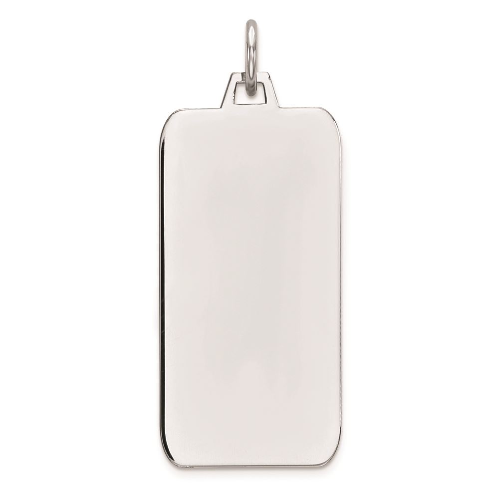 925 Sterling Silver Engraveable Rectangle Polished Front//Back Disc Charm Pendant