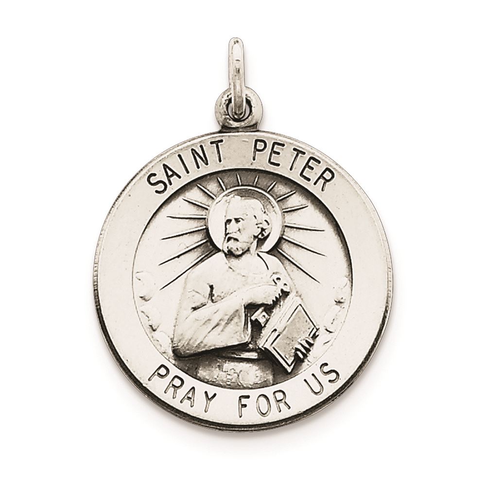 925 Sterling Silver Antiqued Saint Luke Medal Charm Pendant