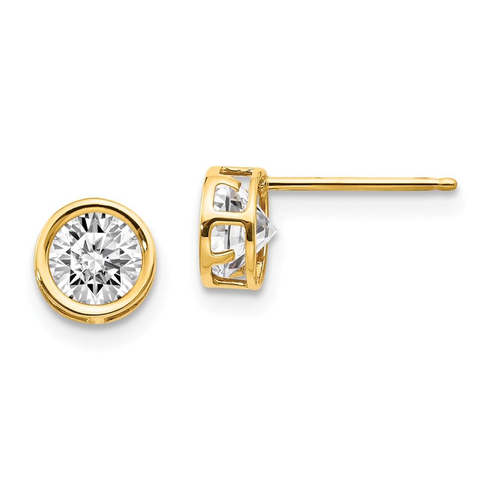 14k Diamond & White Topaz Birthstone Earrings in 14k Yellow Gold 14k Diamond & White Topaz Birthstone Earrings in 14k Yellow Gold