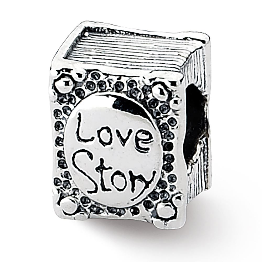 Yellow Sterling Silver Gold-Reflections Love Story Book Bead Solid 8.18 mm 9.09 mm Themed Beads Jewelry Yellow Sterling Silver Gold-Reflections Love Story Book Bead Solid 8.18 mm 9.09 mm Themed Beads Jewelry