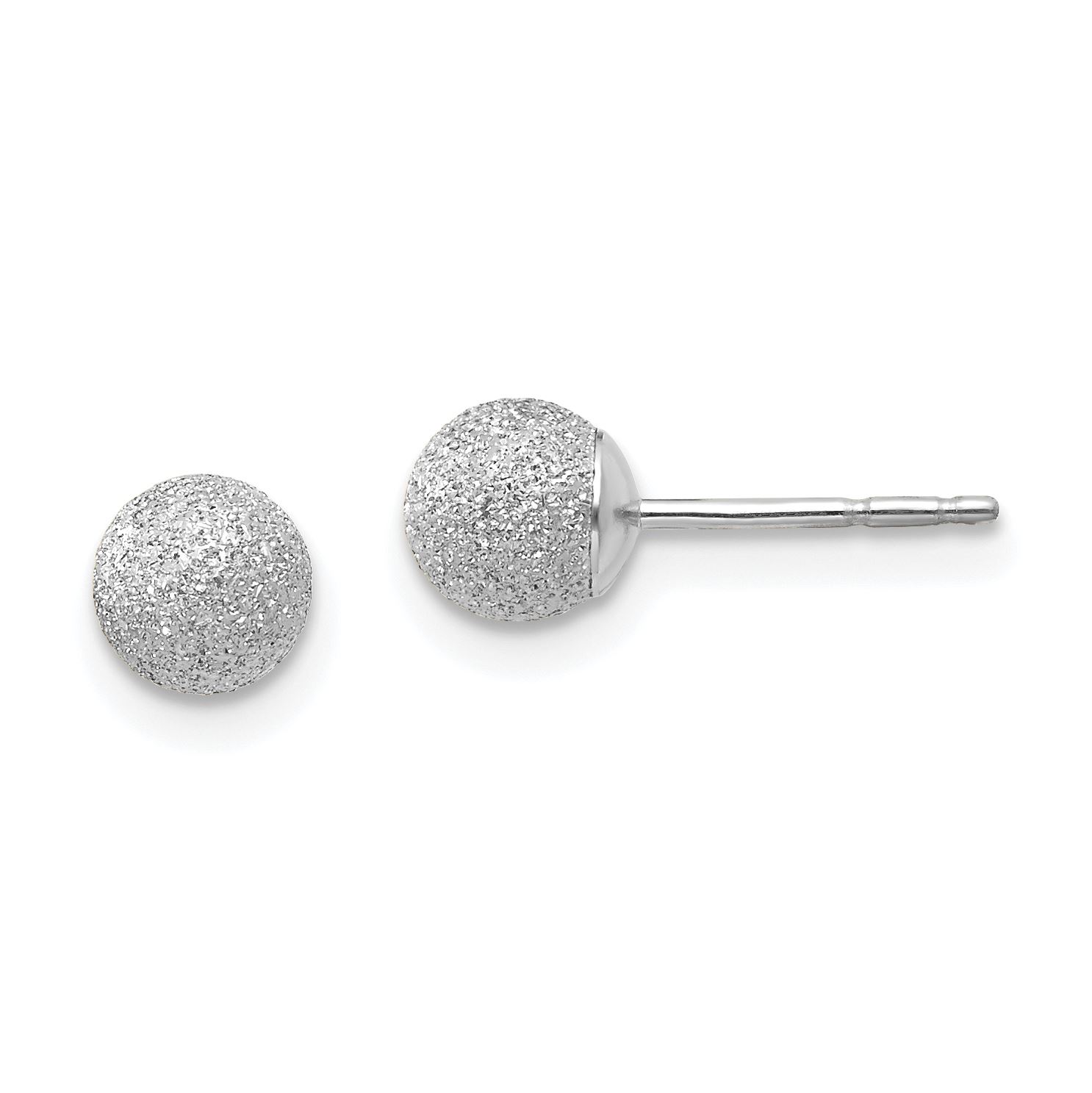 14K White Gold Madi K Childrens 5 MM Ball Post Stud Earrings