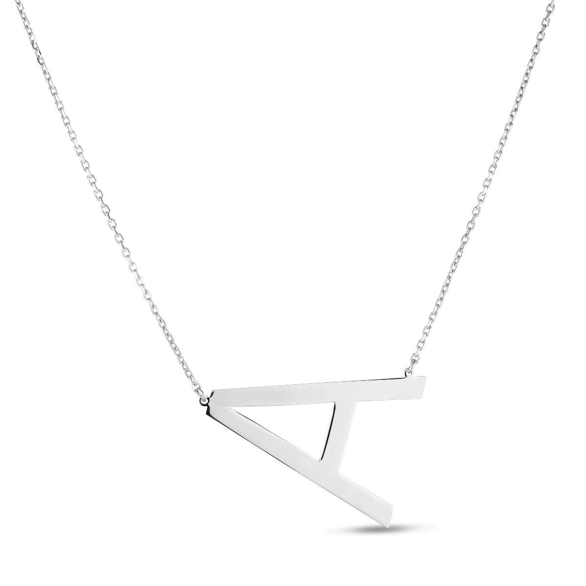 Large Angled Initial Necklace 