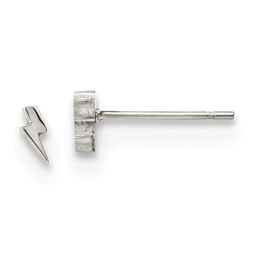 Stainless Steel Polished Simulated Pearl Square Post Earrings