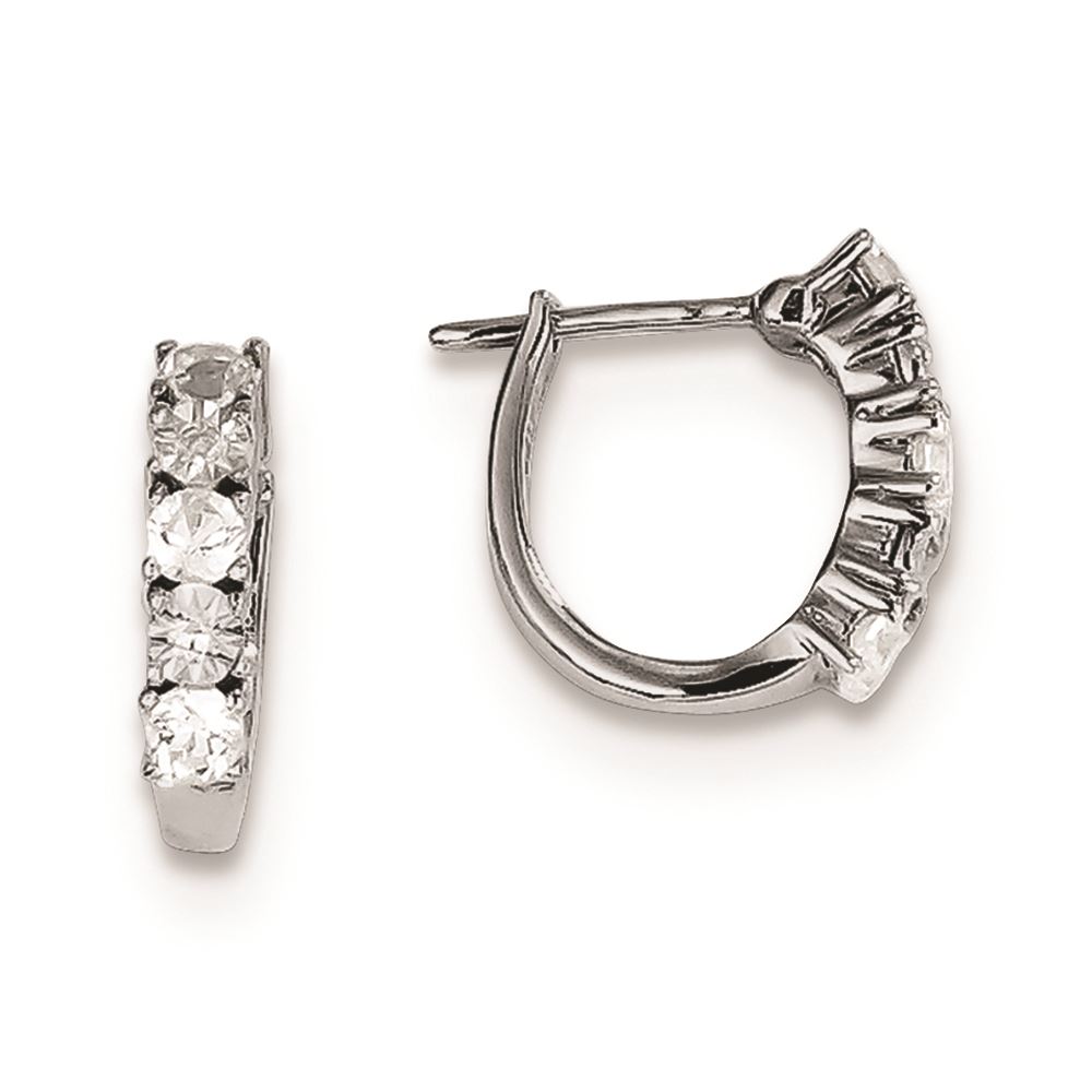 Ton Or over Sterling Silver champagne Diamond /& White Topaz Love Knot earring