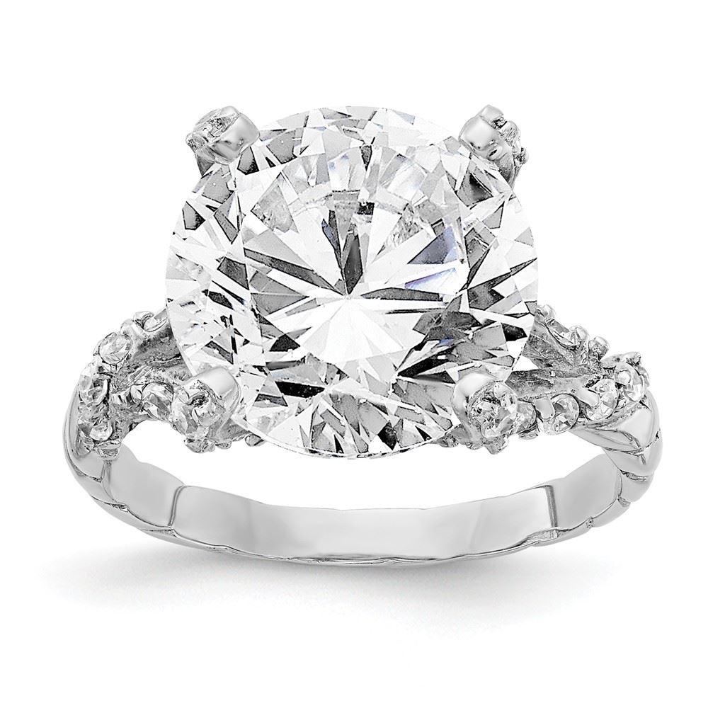 Cheryl M Sterling Silver Fancy CZ Ring Size 8