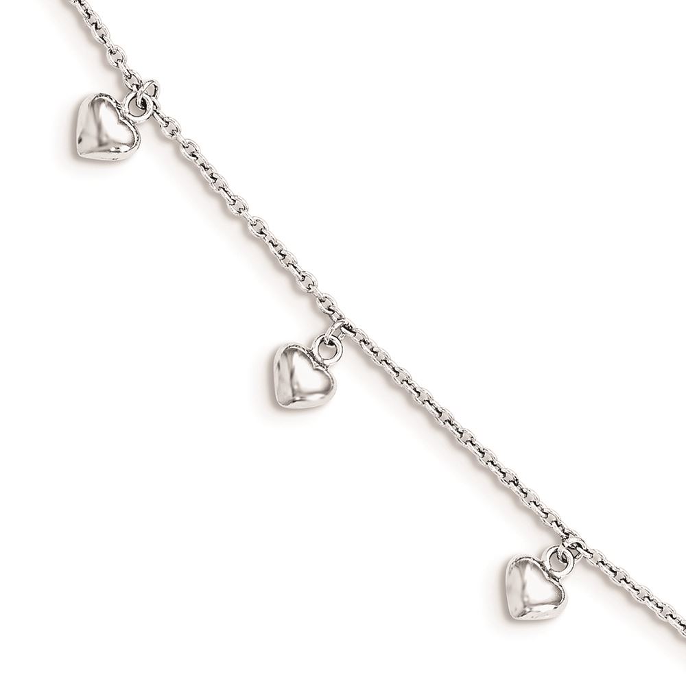 .925 Sterling Silver Enamel Multi-Colored Heart Childrens Bracelet 6.00 inches .925 Sterling Silver Enamel Multi-Colored Heart Childrens Bracelet 6.00 inches