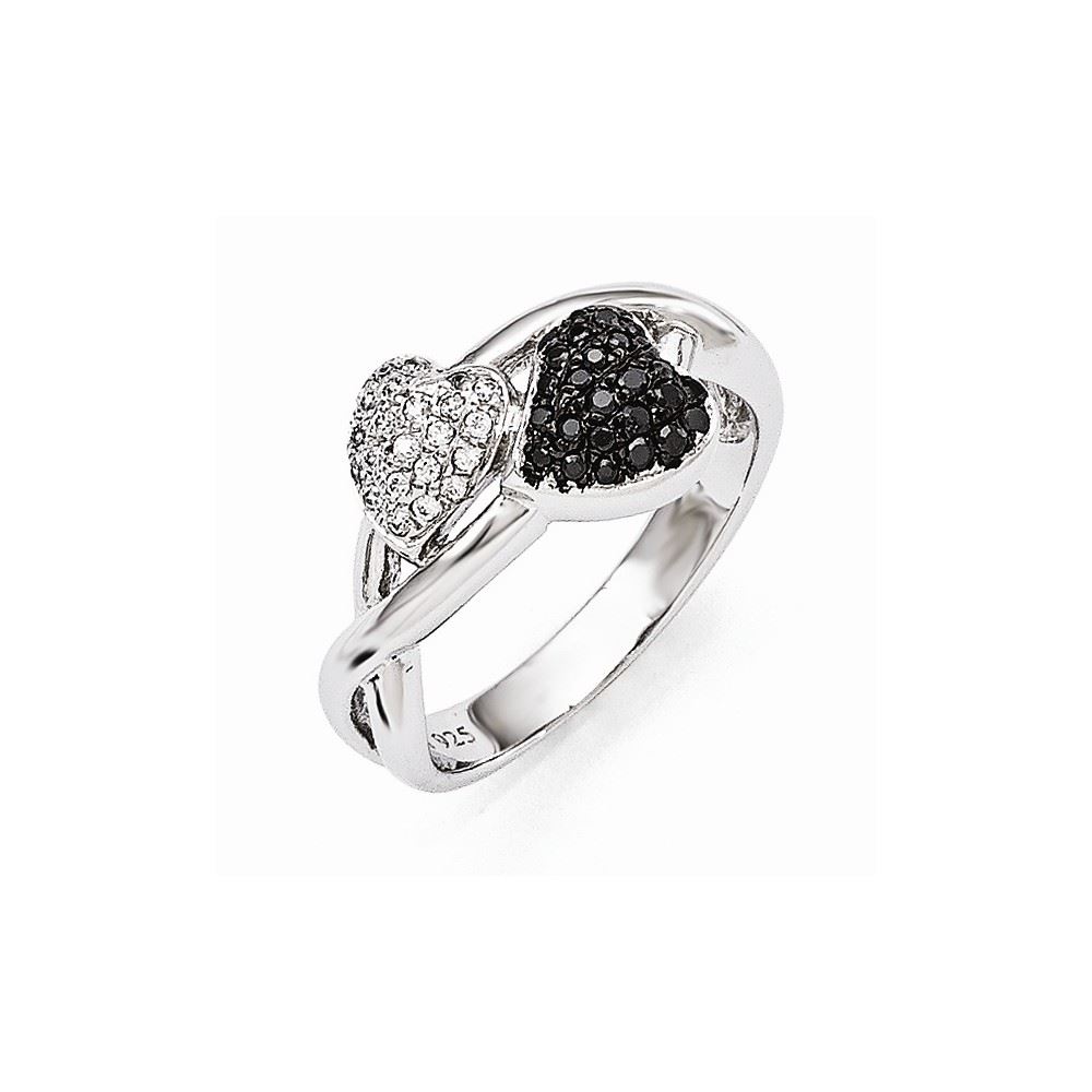 Sterling Silver 11 MM Brilliant Embers and CZ Polished Ring