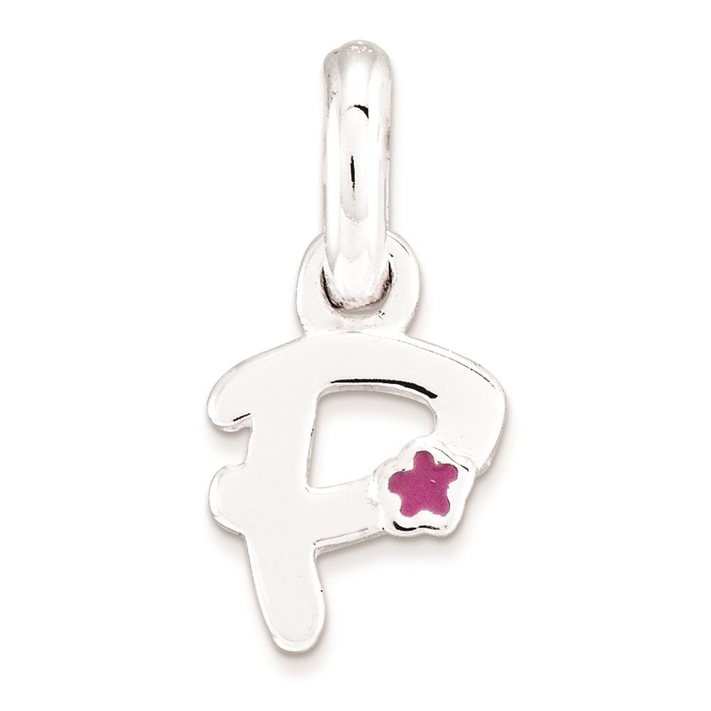 Pendants Initial and Number Charms .925 Sterling Silver Childrens Letter S with Enamel Charm Pendant