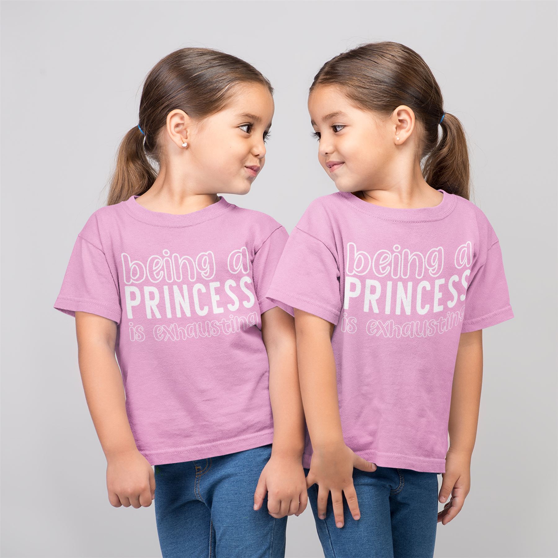 Being a Princess Is Exhausting Tshirt Girls Girl Top Tee T Shirts Gifts - Picture 7 of 10