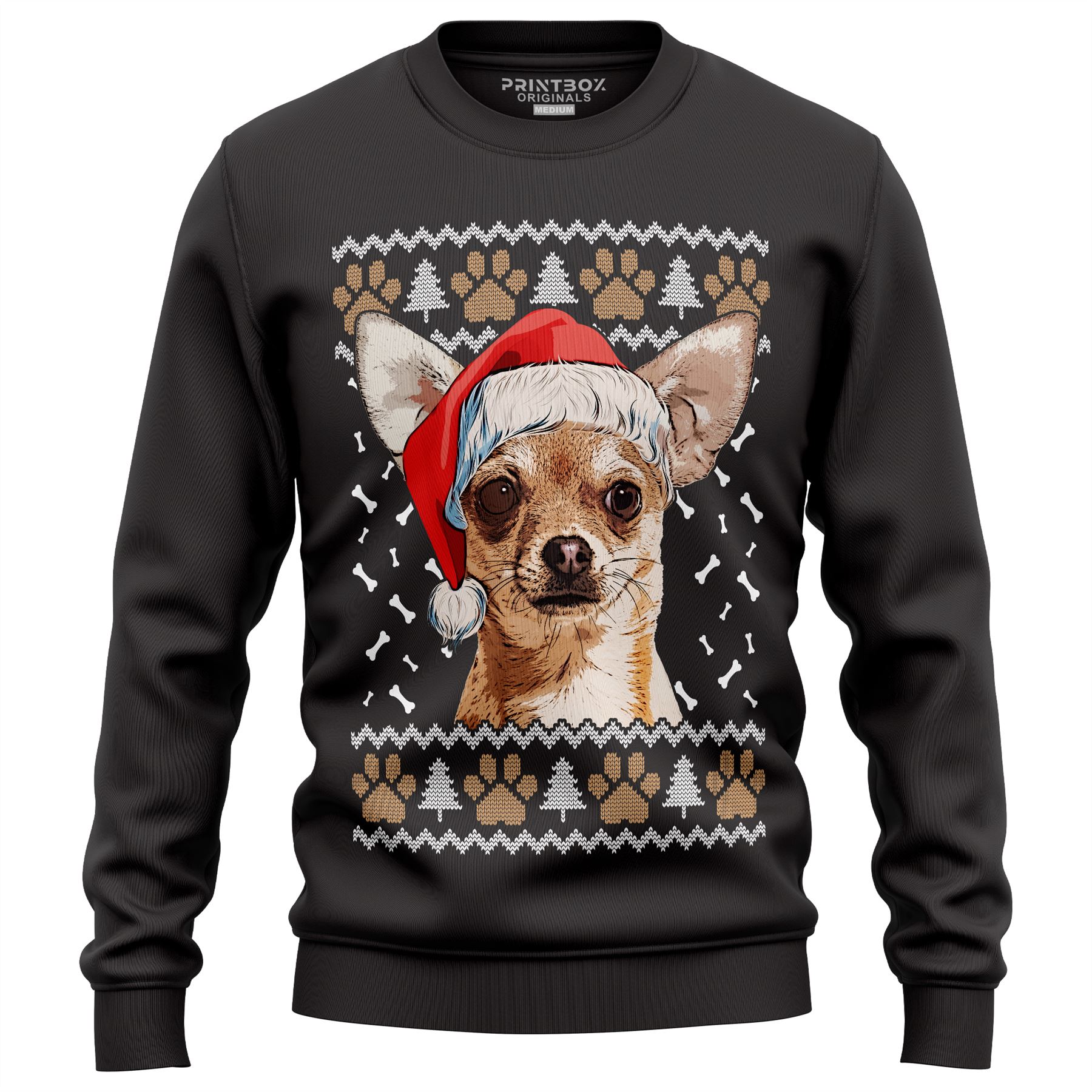 Chihuahua Dog Christmas Jumper Men Women Sweatshirt Sweater Ugly Funny - Picture 13 of 24
