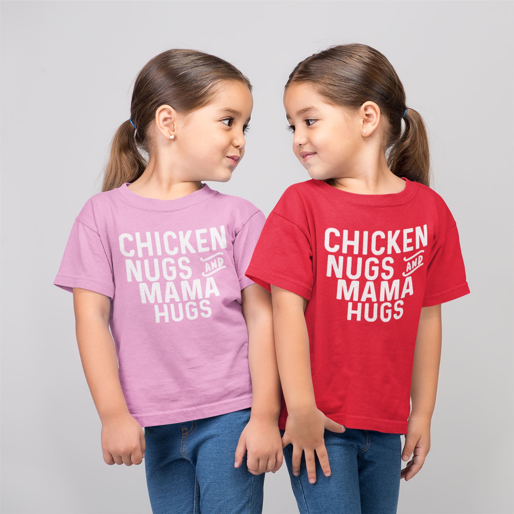 Chicken Nugs Mama Hugs Boys Tshirt Girls Top Tee Tshirts Funny Birthday Gift - Picture 6 of 18