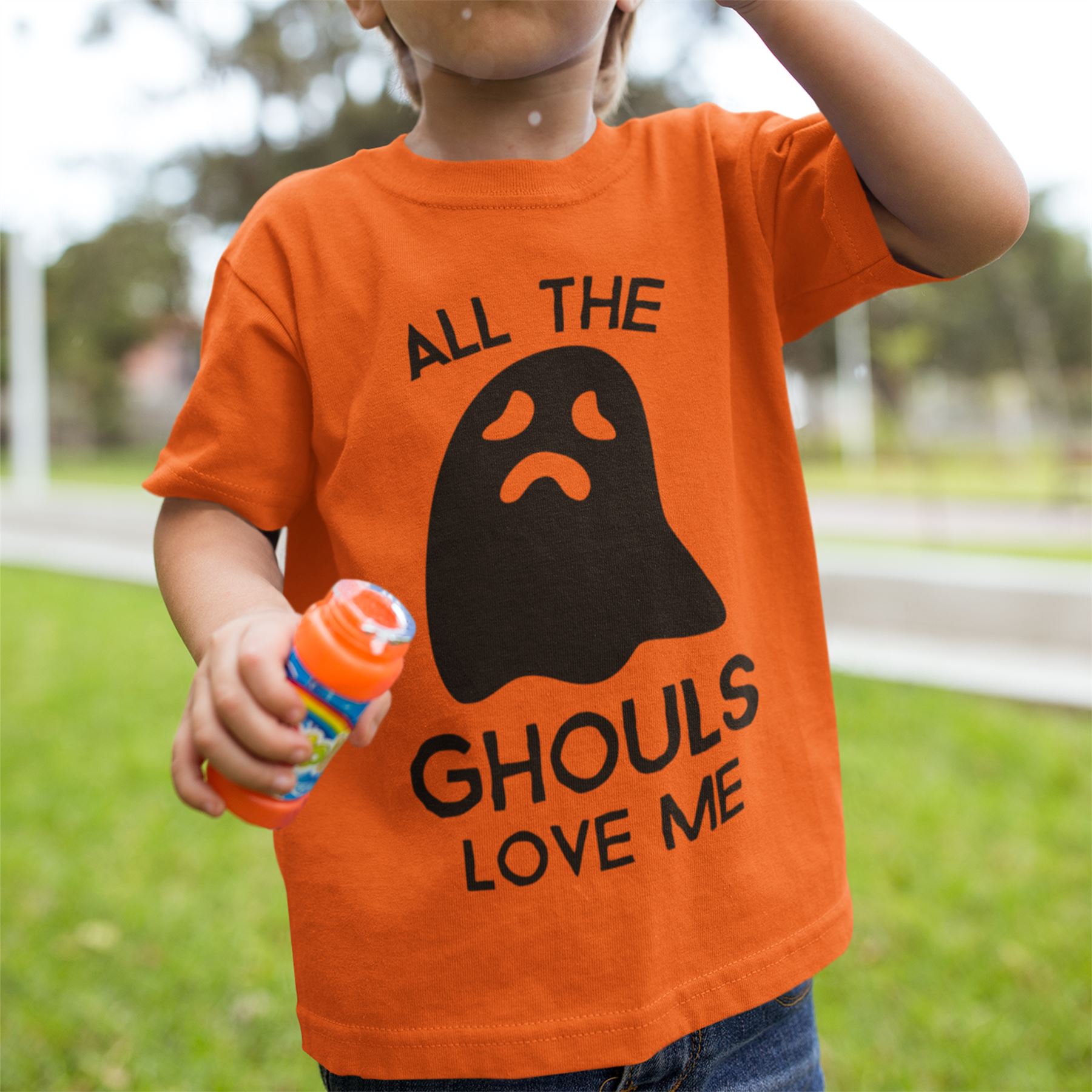 All The Ghouls Love Me Funny Halloween Tshirts Boys Ghost T Shirt Top Fall Cute - Picture 7 of 15