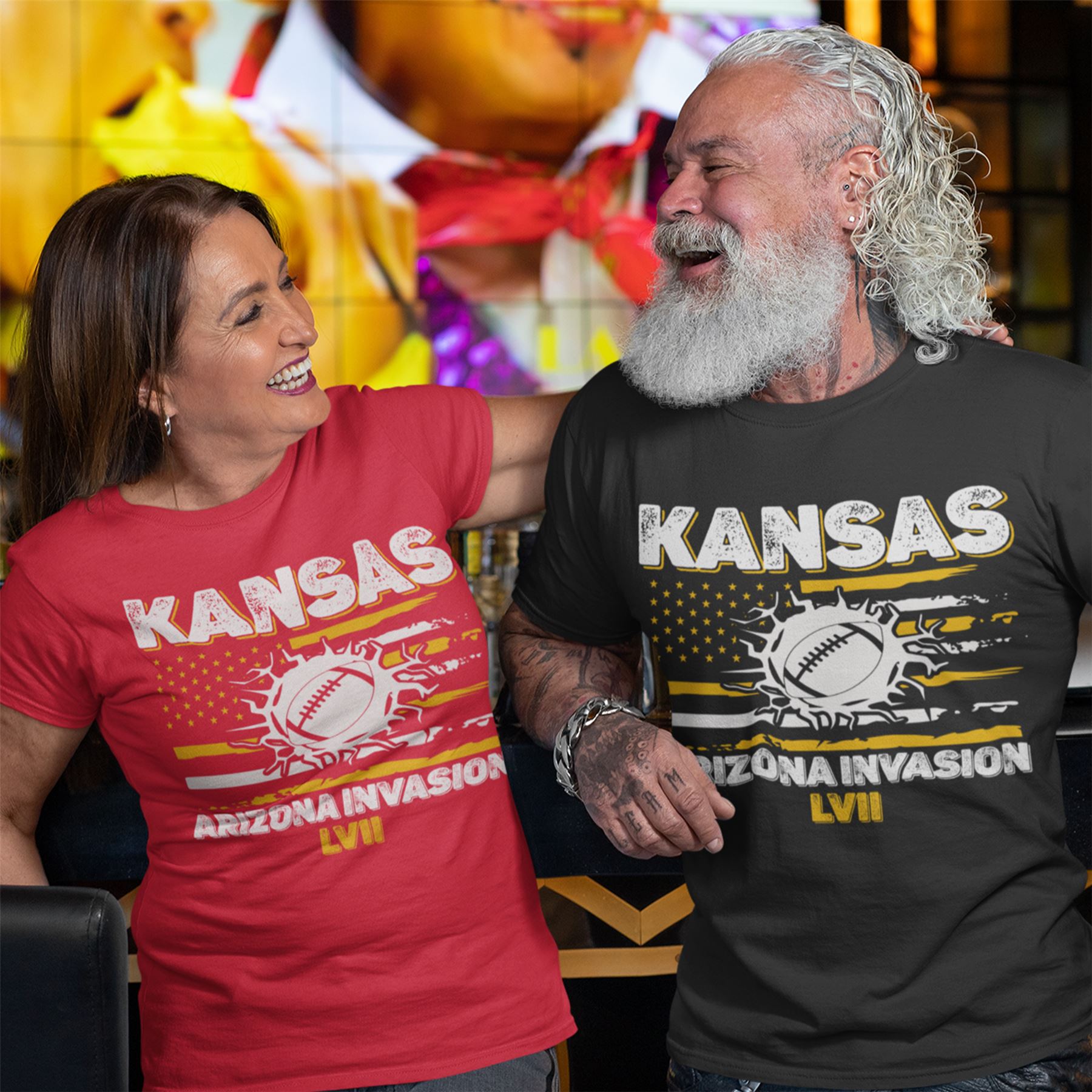 Kansas Arizona Invasion Football Shirt Men KC Gameday Top Jersey Tshirt - Picture 8 of 15