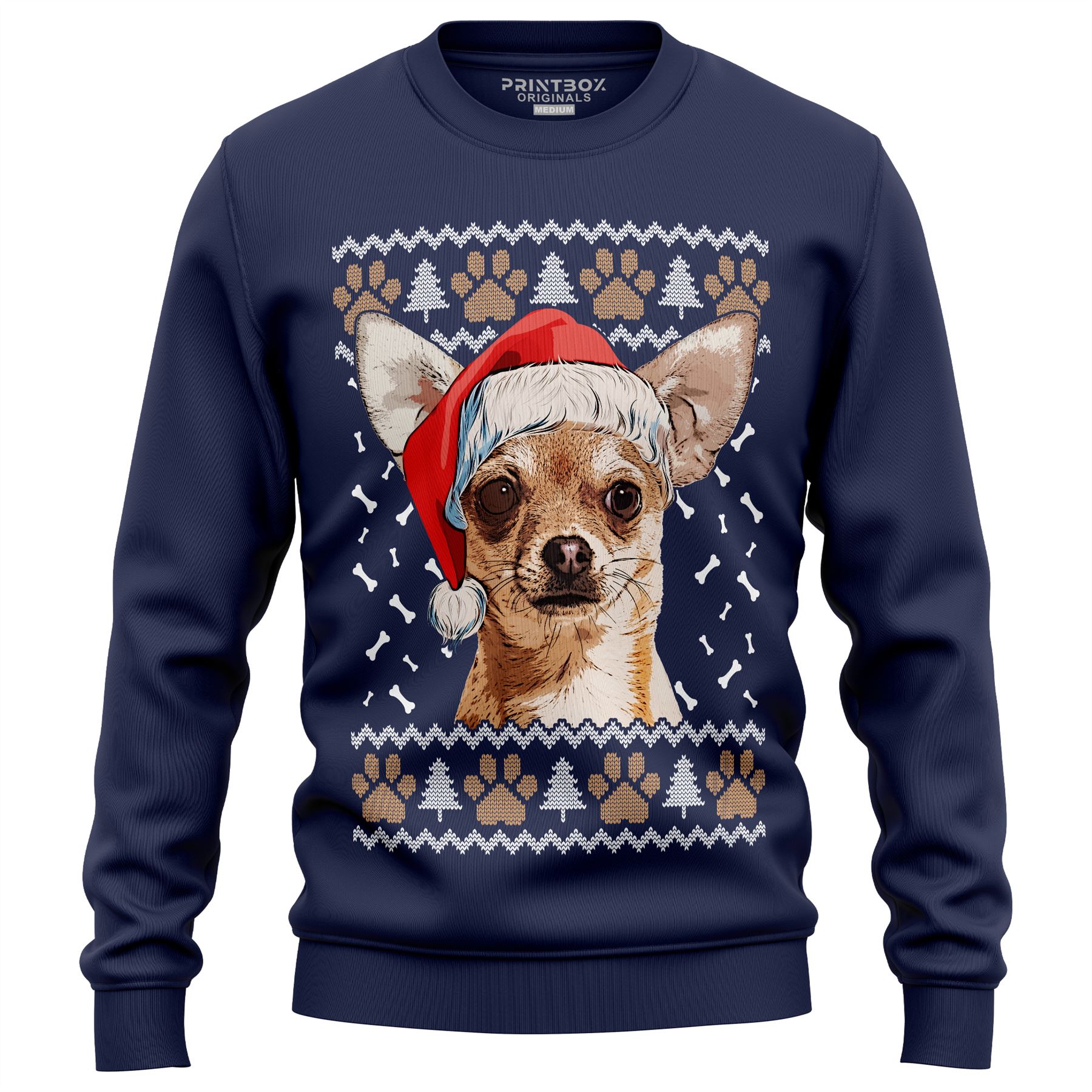 Chihuahua Dog Christmas Jumper Men Women Sweatshirt Sweater Ugly Funny - Picture 19 of 24