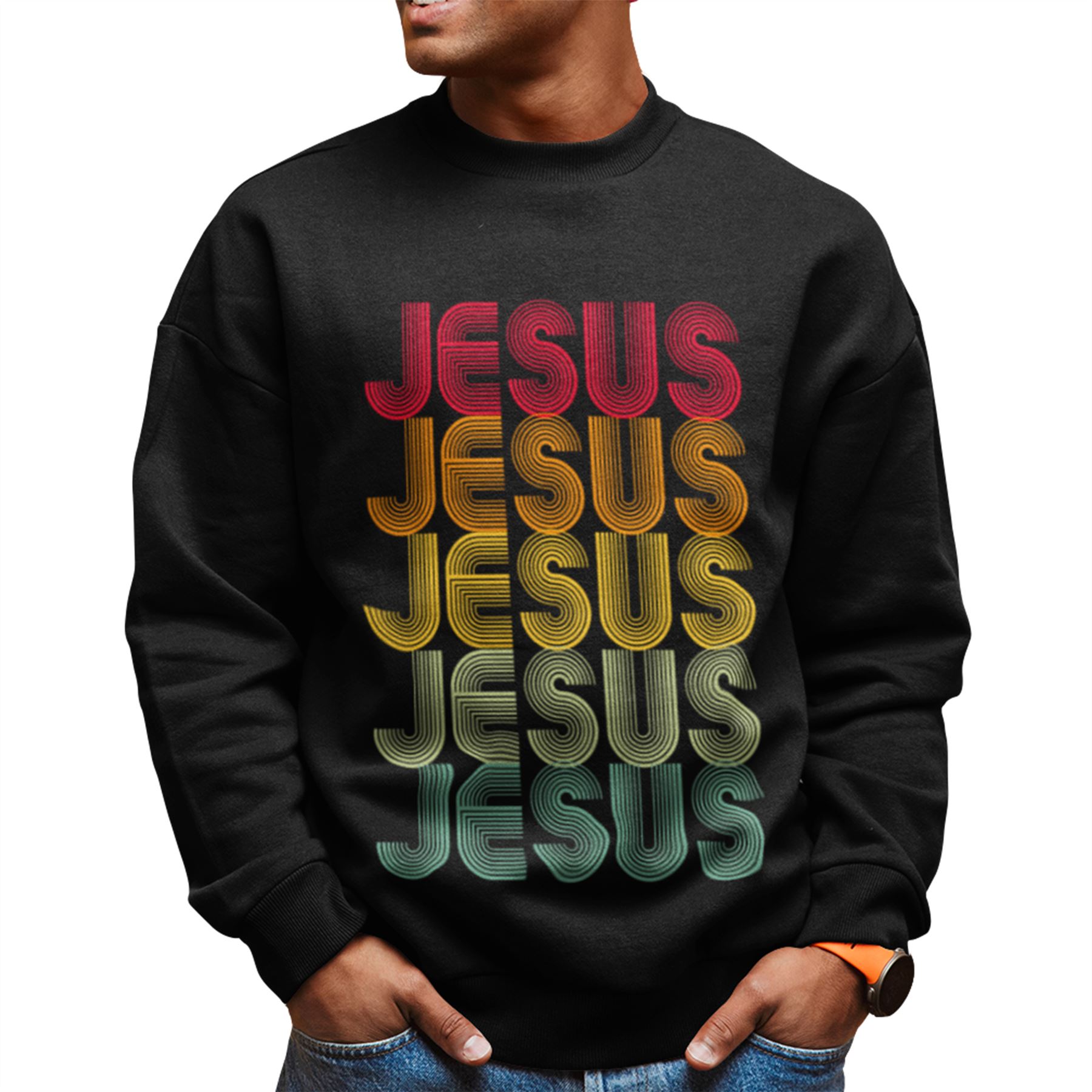 Jesus Sweater Saviour Sweatshirt Mens Top Church Bible Psalm Womens - Picture 2 of 18