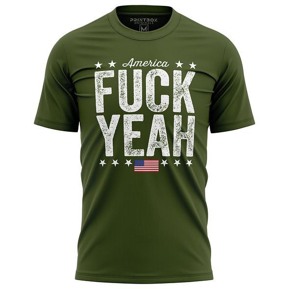 4th of July Shirt for Men America F*ck Yeah Funny Mens Shirt USA Flag - Picture 9 of 15