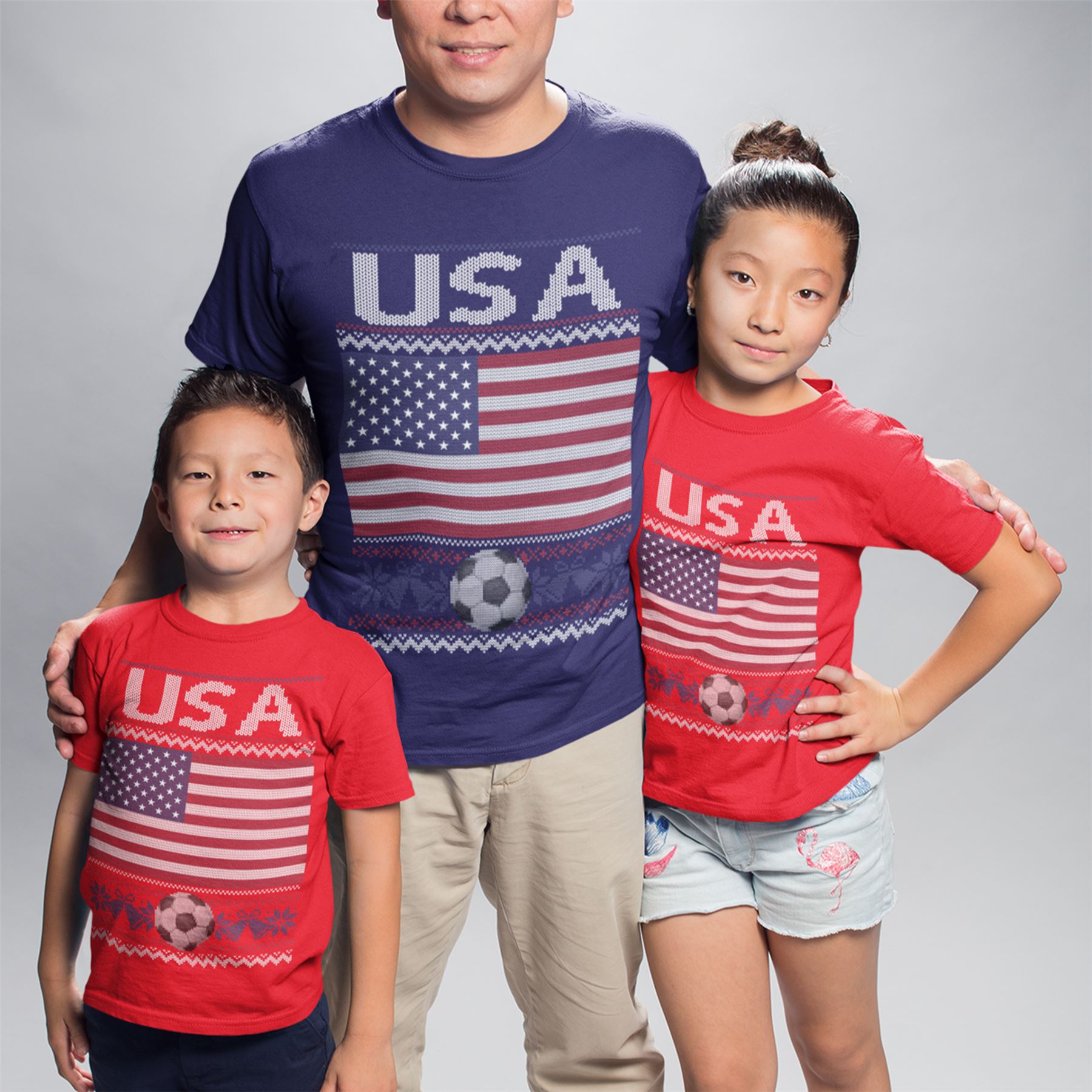 USA Soccer Shirt Mens America Jersey US Flag Christmas Tshirt Top tee Tshirts - Picture 15 of 30