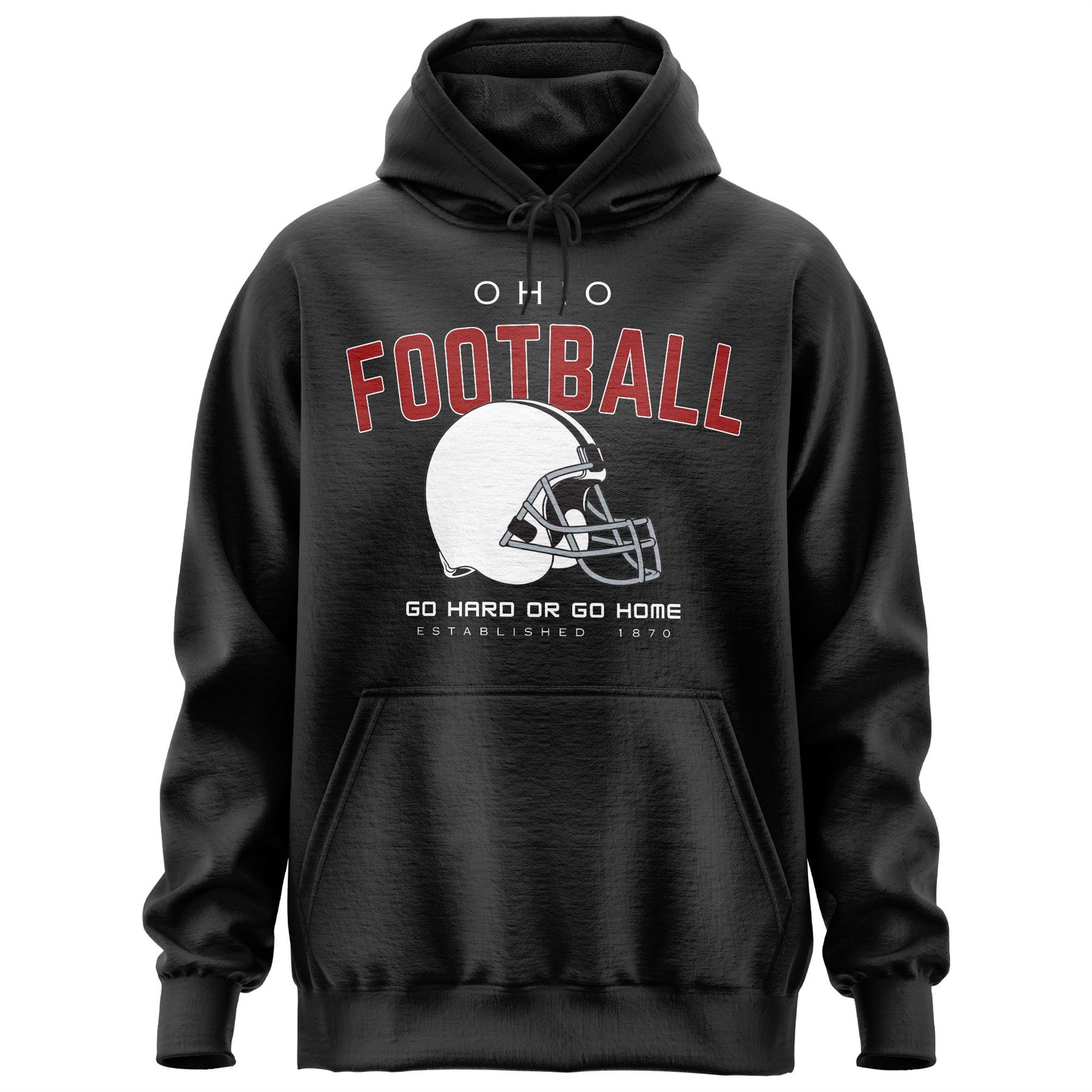 Ohio Football Hoodie for Men and Women, Go Hard or Go Home Gameday Hoodie - Picture 4 of 9