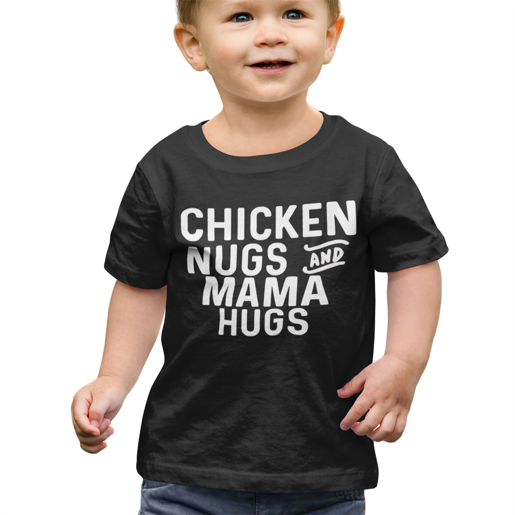 Chicken Nugs Mama Hugs Boys Tshirt Girls Top Tee Tshirts Funny Birthday Gift - Picture 10 of 18