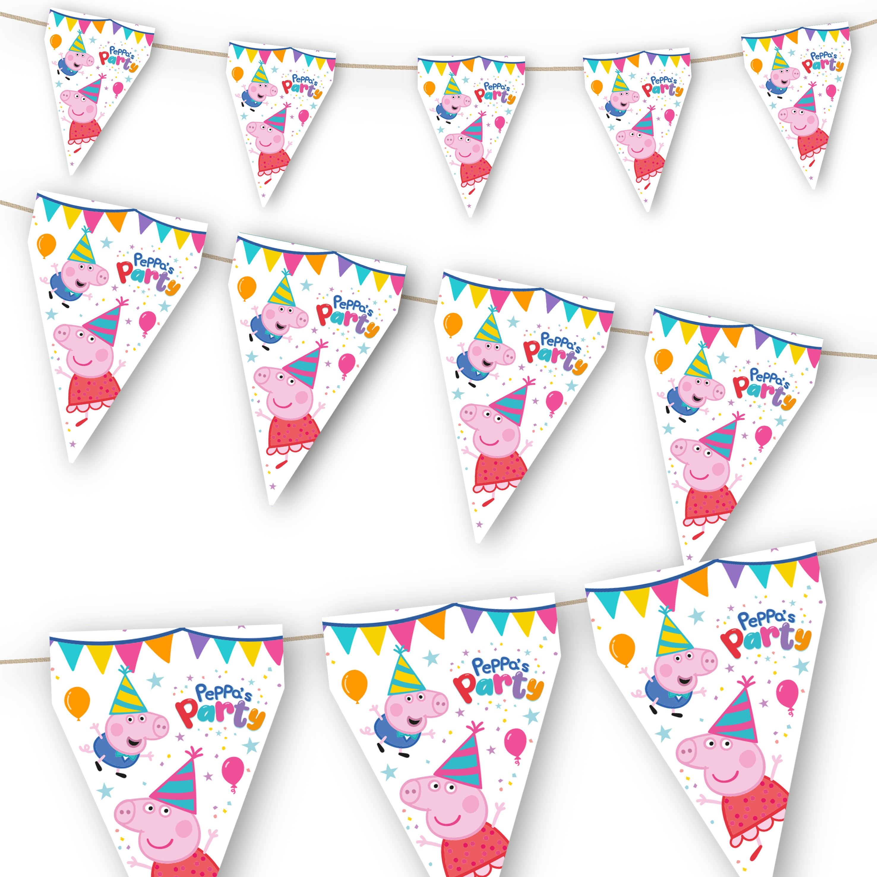 Peppa Pig "Party" Birthday, Plates, Cups, Decorations, Balloons, Banners - Picture 24 of 42