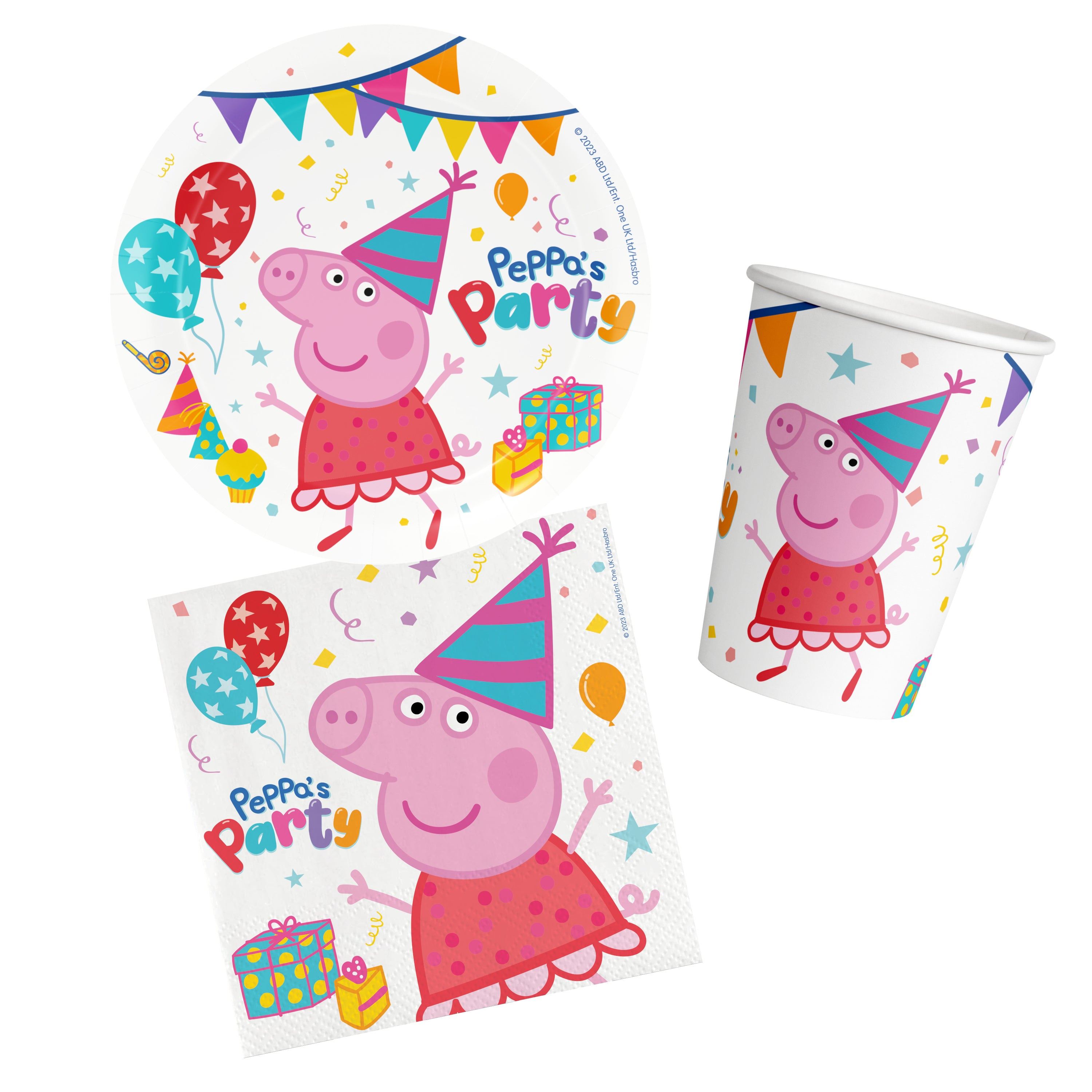 Peppa Pig "Party" Birthday, Plates, Cups, Decorations, Balloons, Banners - Picture 9 of 42