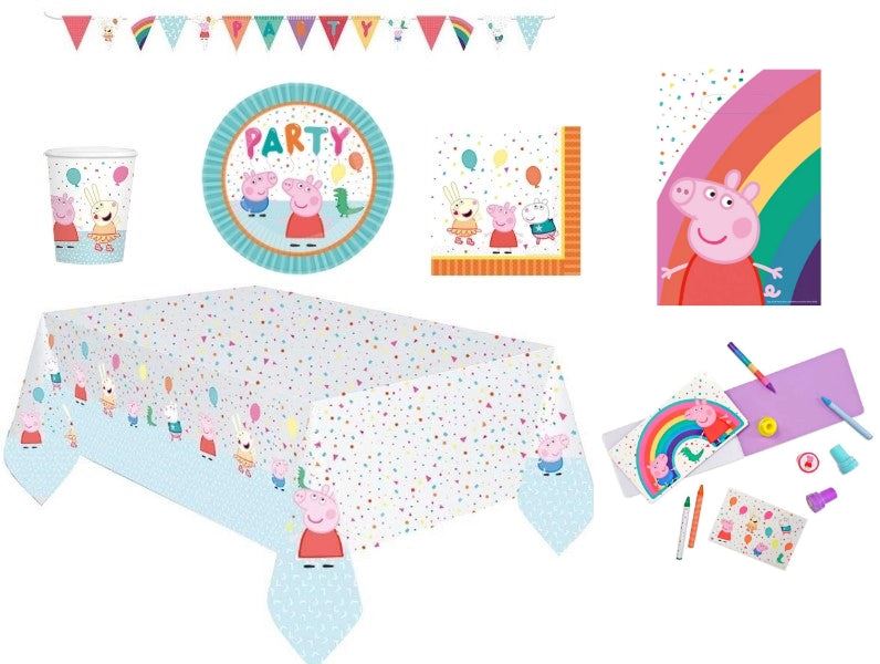 Peppa Pig "Party" Birthday, Plates, Cups, Decorations, Balloons, Banners - Picture 13 of 42