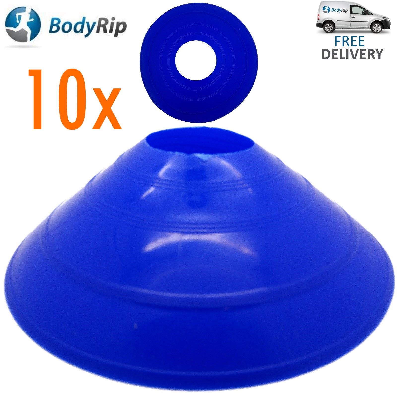 BodyRip Sports Demi-Cône Marqueurs d'espace 19 cm Football Football Rugby Pratique Perceuse - Photo 3/6