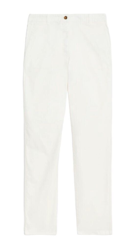 EX M&S DAMAS SLIM FIT CHINOS ALGODÓN RICO TOBILLO GRAZER PANTALONES PANTALÓN - Imagen 17 de 19