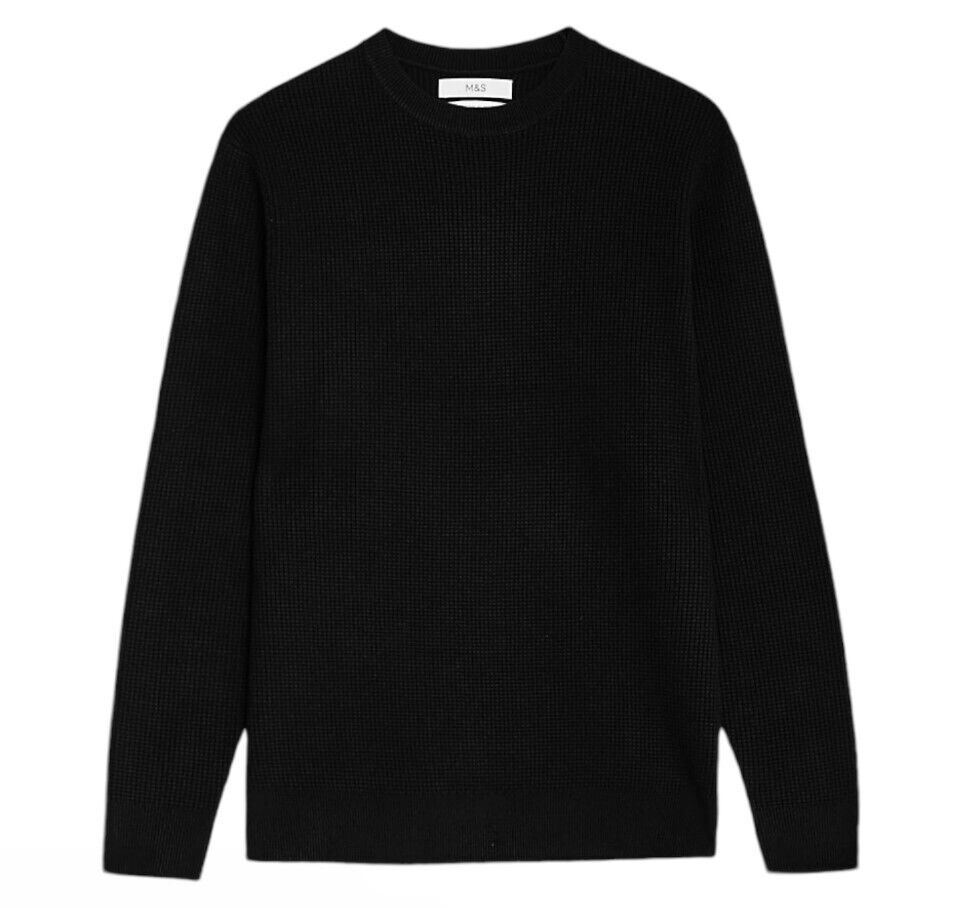 M*S MENS JUMPER SWEATER KNIT TEXTURED Top Knitted Jumper Pullover thick TOP  - Picture 6 of 9
