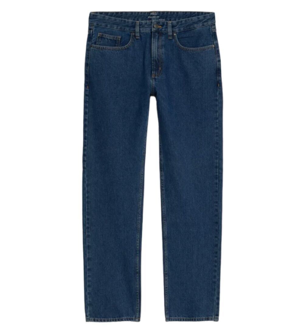 MENS STRAIGHT LEG JEAN COTTON REGULAR BASIC DENIM REGULAR FIT COMFORT PANTS m*s - Picture 6 of 9