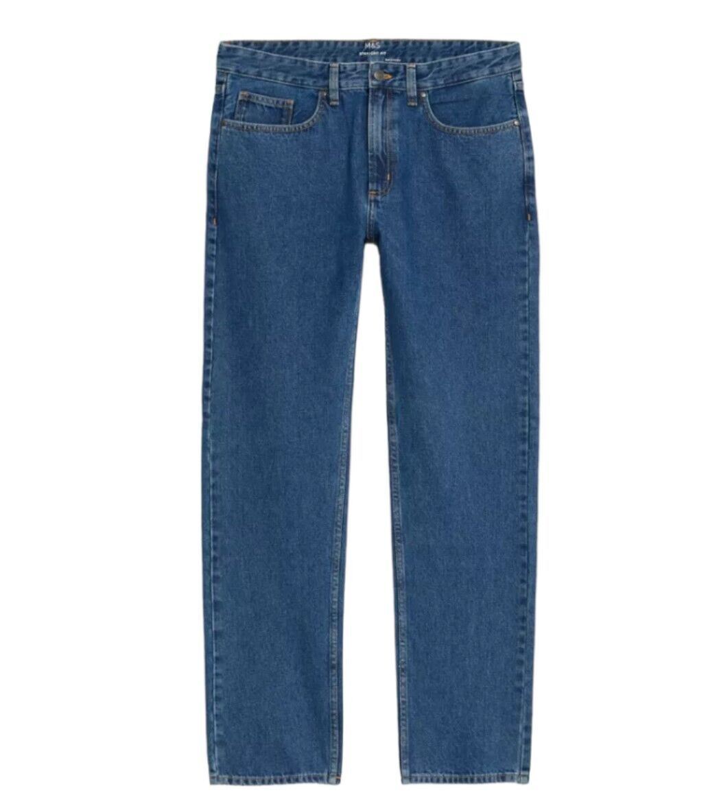 MENS STRAIGHT LEG JEAN COTTON REGULAR BASIC DENIM REGULAR FIT COMFORT PANTS m*s - Picture 9 of 9