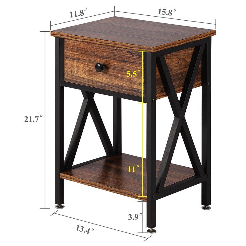 Loon Peak Urbana 1 Drawer Nightstand (Set of 2) W002783661 ...