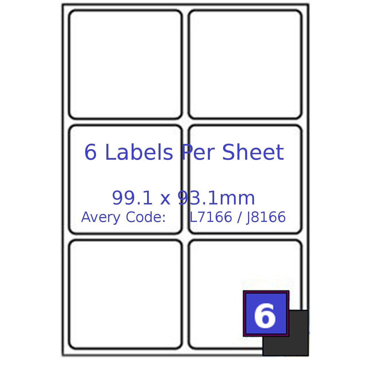 6 Etiketten pro A4 Blatt 99,1 x 93,1 mm weiß Adresse selbstklebend Tintenstrahl Laser - Bild 6 von 19