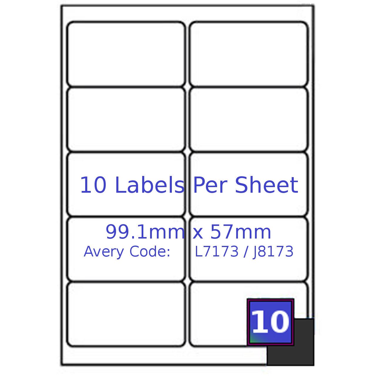 10 Labels Per A4 Sheet 99.1x57mm White Address Self Adhesive Inkjet Laser - Picture 8 of 19