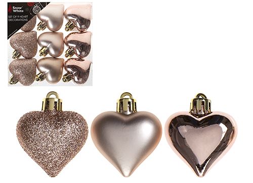 Rose Gold Christmas Tree Decorations Hanging Bauble Star Heart Unicorn Ornaments - Picture 11 of 17
