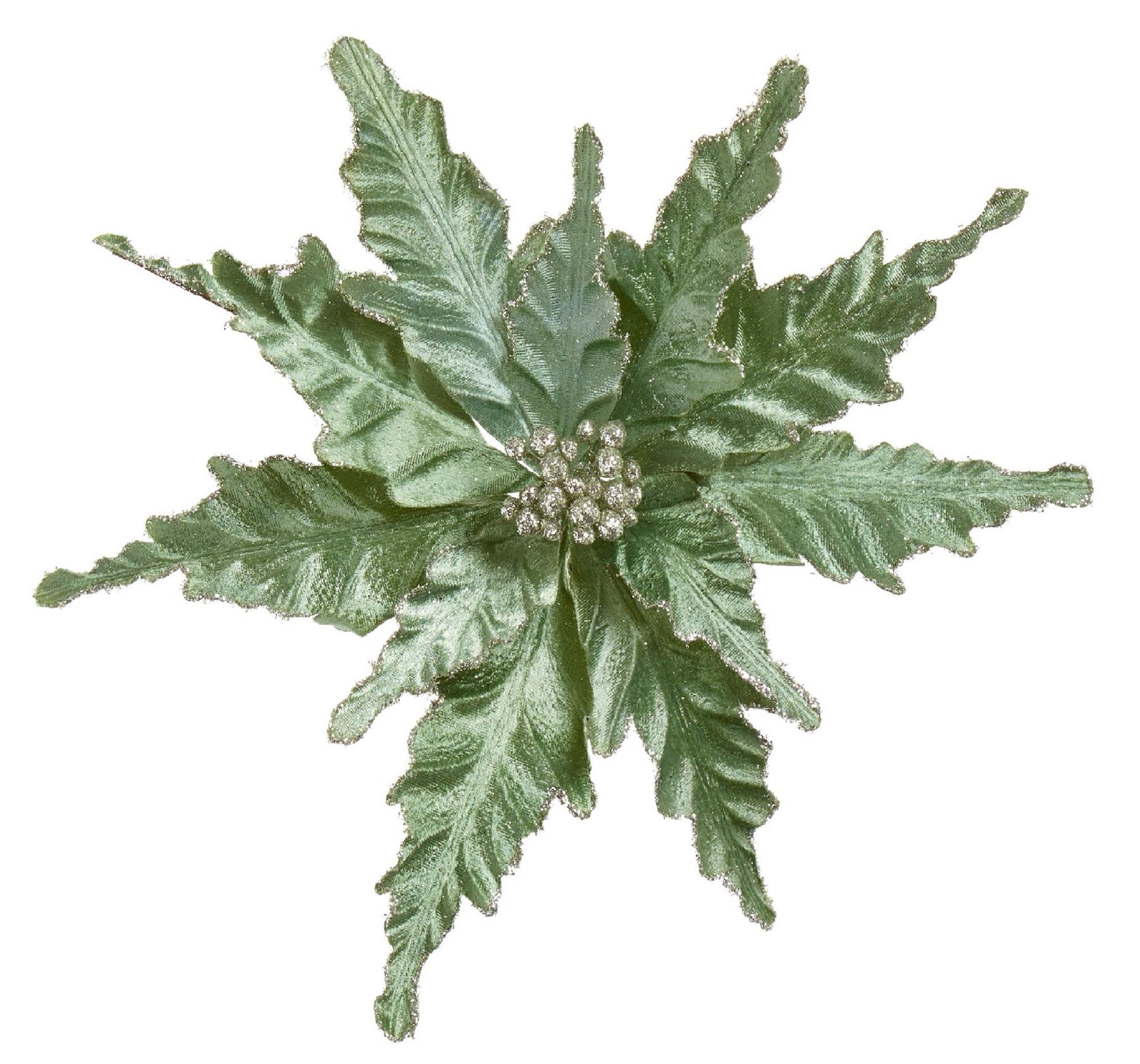 Glitter Poinsettia Christmas Tree Wreath Decoration Clip On 9 Colour approx 34cm - Picture 4 of 10
