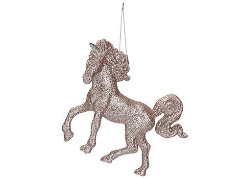 Rose Gold Christmas Tree Decorations Hanging Bauble Star Heart Unicorn Ornaments - Picture 17 of 17