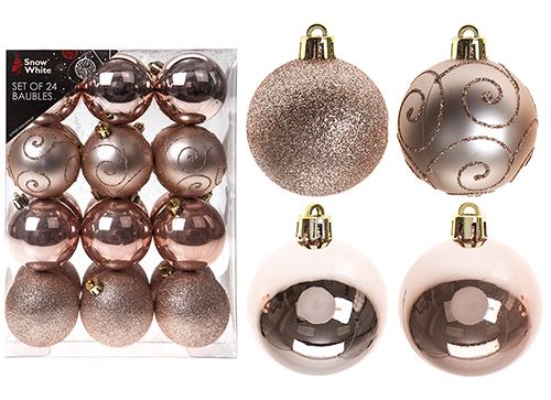 Rose Gold Christmas Tree Decorations Hanging Bauble Star Heart Unicorn Ornaments - Picture 14 of 17