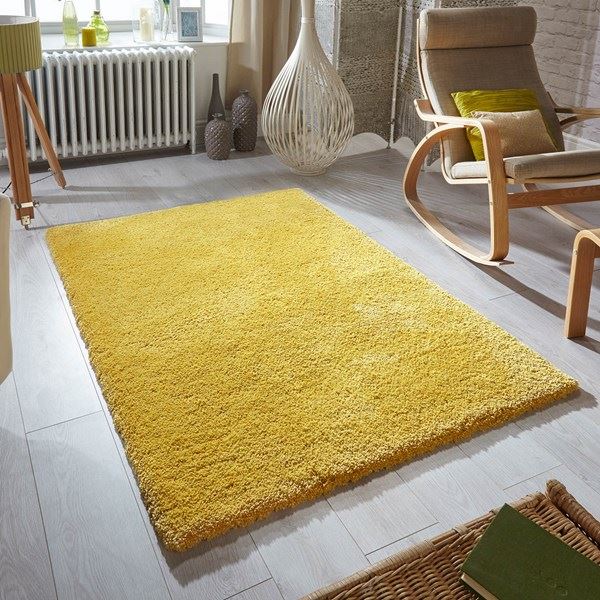 80cm x 150cm SUPER SOFT Luxurious MUSTARD YELLOW Coloured Household RUG