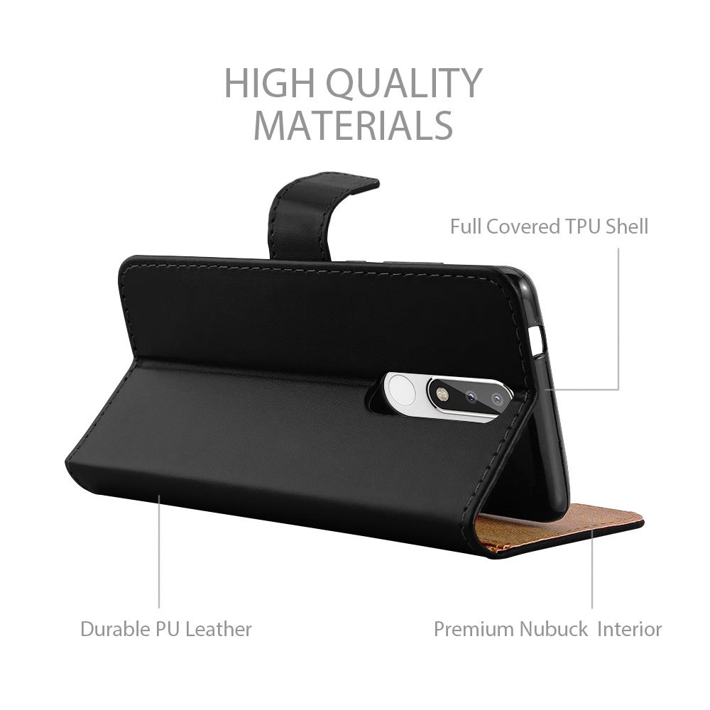 For Nokia 5.1 Phone Case Leather Wallet Book Flip Folio Stand View Cover - Picture 5 of 46