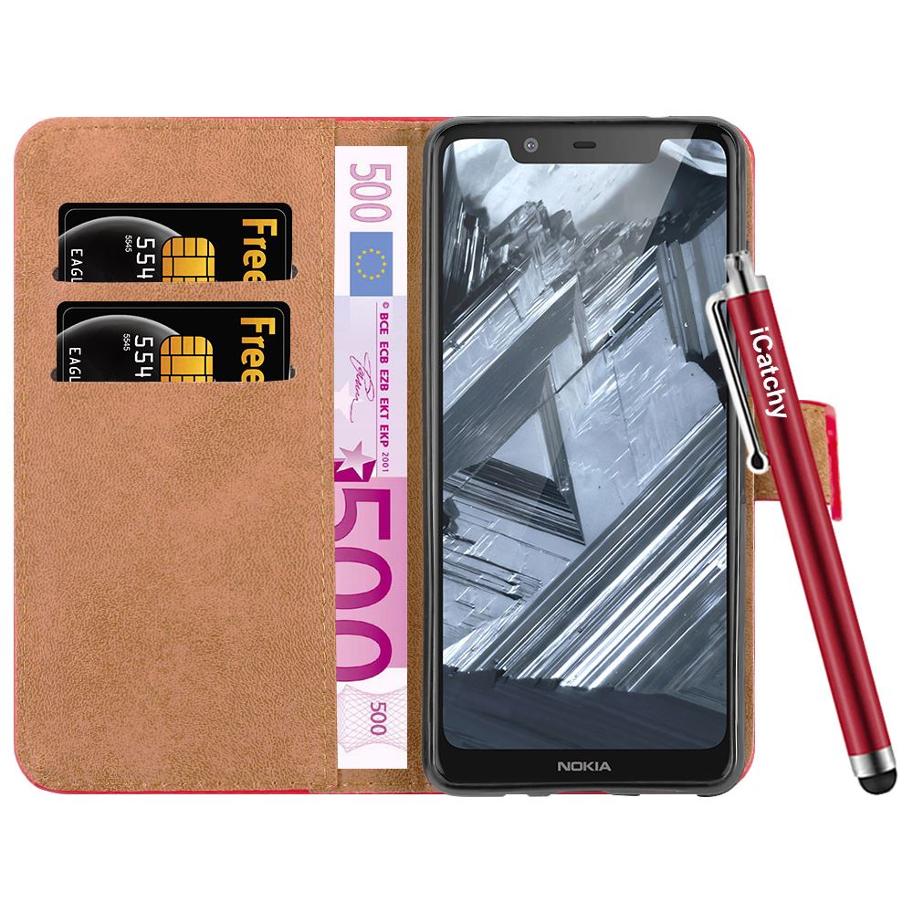 For Nokia 5.1 Phone Case Leather Wallet Book Flip Folio Stand View Cover - Picture 45 of 46