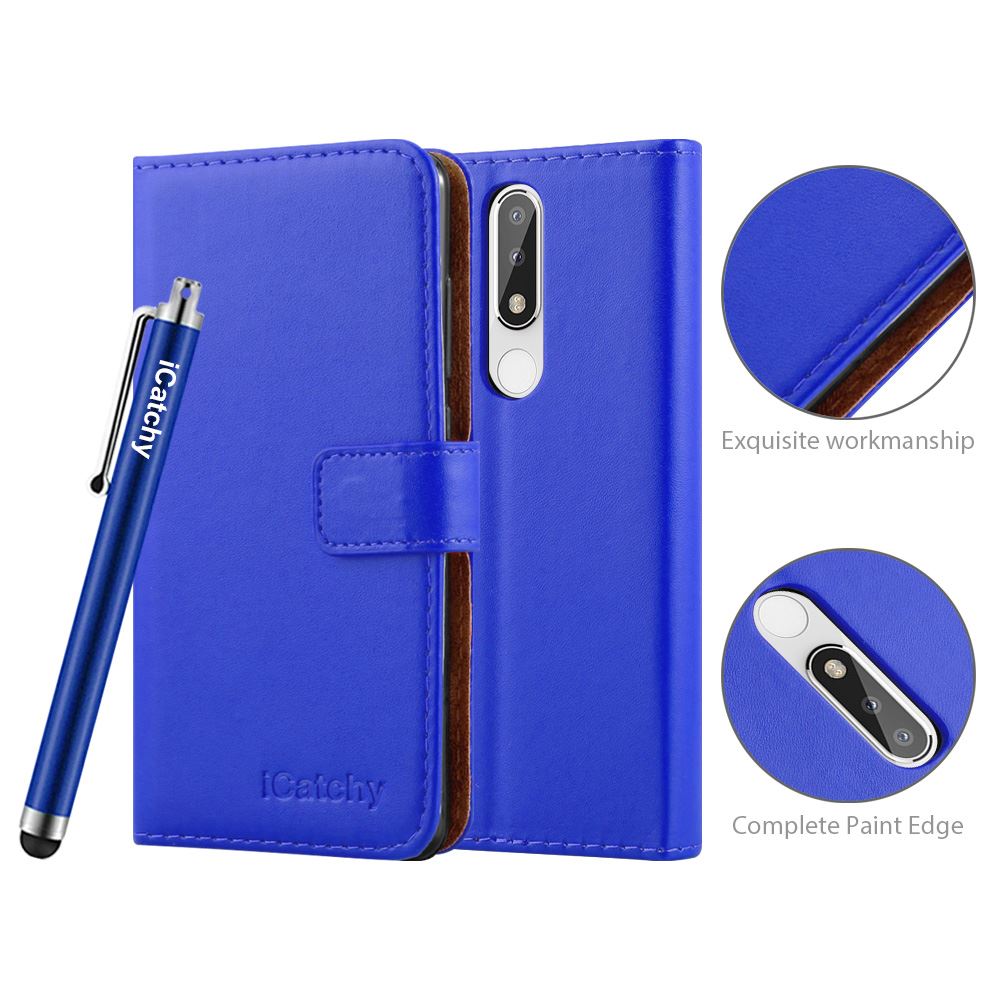 For Nokia 5.1 Phone Case Leather Wallet Book Flip Folio Stand View Cover - Picture 12 of 46