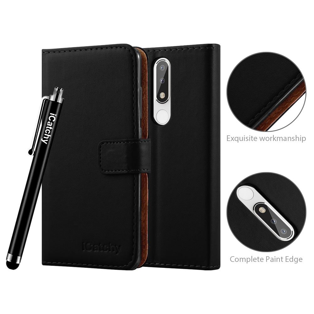 For Nokia 5.1 Phone Case Leather Wallet Book Flip Folio Stand View Cover - Picture 3 of 46