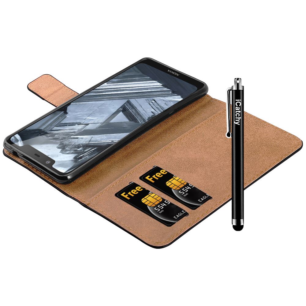 For Nokia 5.1 Phone Case Leather Wallet Book Flip Folio Stand View Cover - Picture 7 of 46