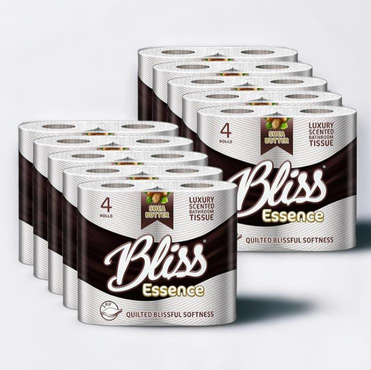 40 x Bliss Essence Scented Luxury Quilted 2Ply Bathroom Toilet Tissue Paper Roll - Picture 11 of 15