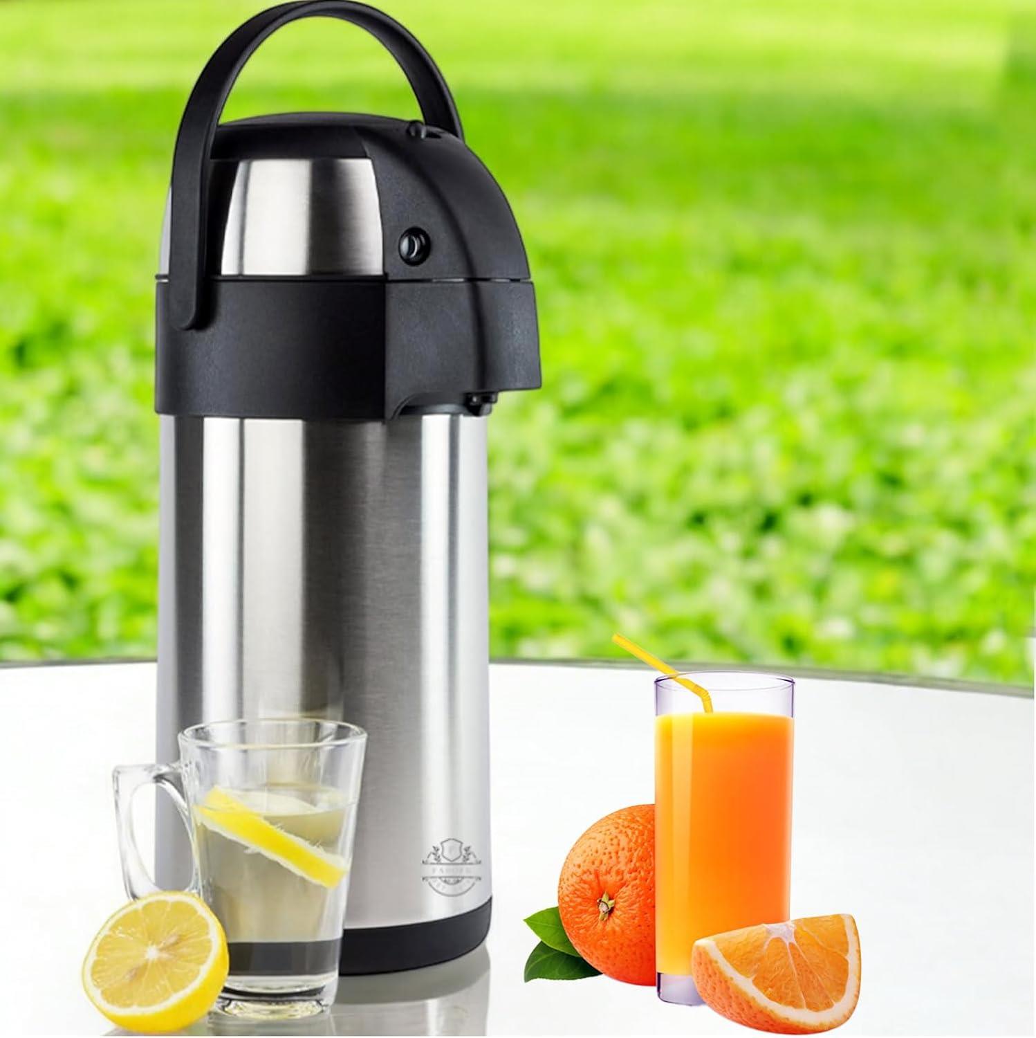 3L/5L Stainless Steel Airpot Hot Tea Coffee Drinks Vacuum Flask Jug Pump Teapots - Picture 7 of 19