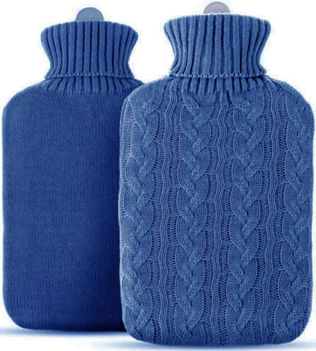 2L Extra Long Hot Water Bottle With Faux Fur Removable Cover Full Body