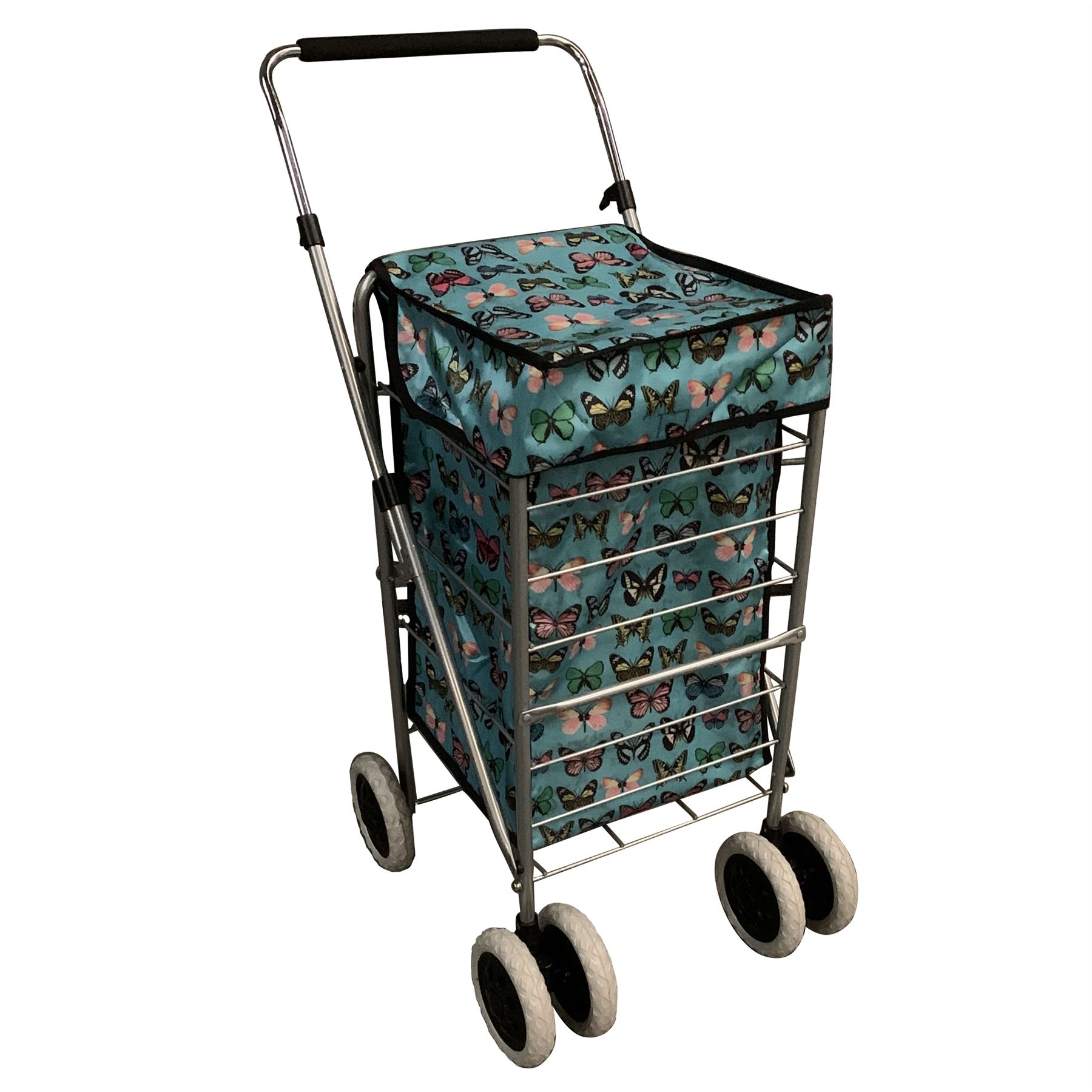 6 Wheels Foldable Shopping Trolley Cart Grocery Folding Market Laundry